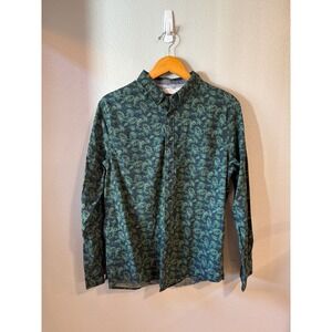 Cody James Paisley Western Shirt Men's Lg Green Long Sleeve Button Down